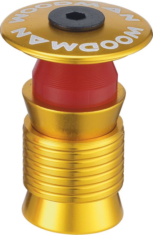 Image of Woodman Capsule Ph 1.1/8inch Reuseable Ahead Plug: Aqua Gold. Alloy Top Cap
