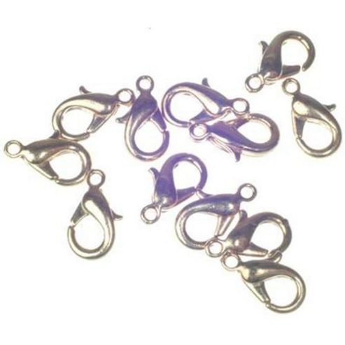 Image of Lobster Clasp 12mm Gilt 12 Pack (aka Caribineers)