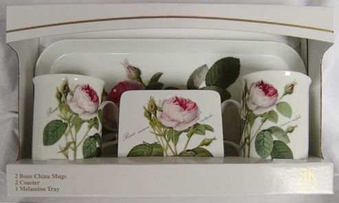 Image of Roy Kirkham Redoute Rose Twin Mug Set