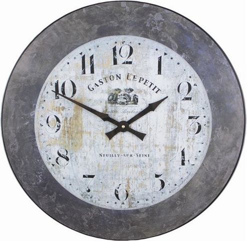 Image of Roger Lascelles Clocks Large Gaston Wall Clock With Slate Effect Border