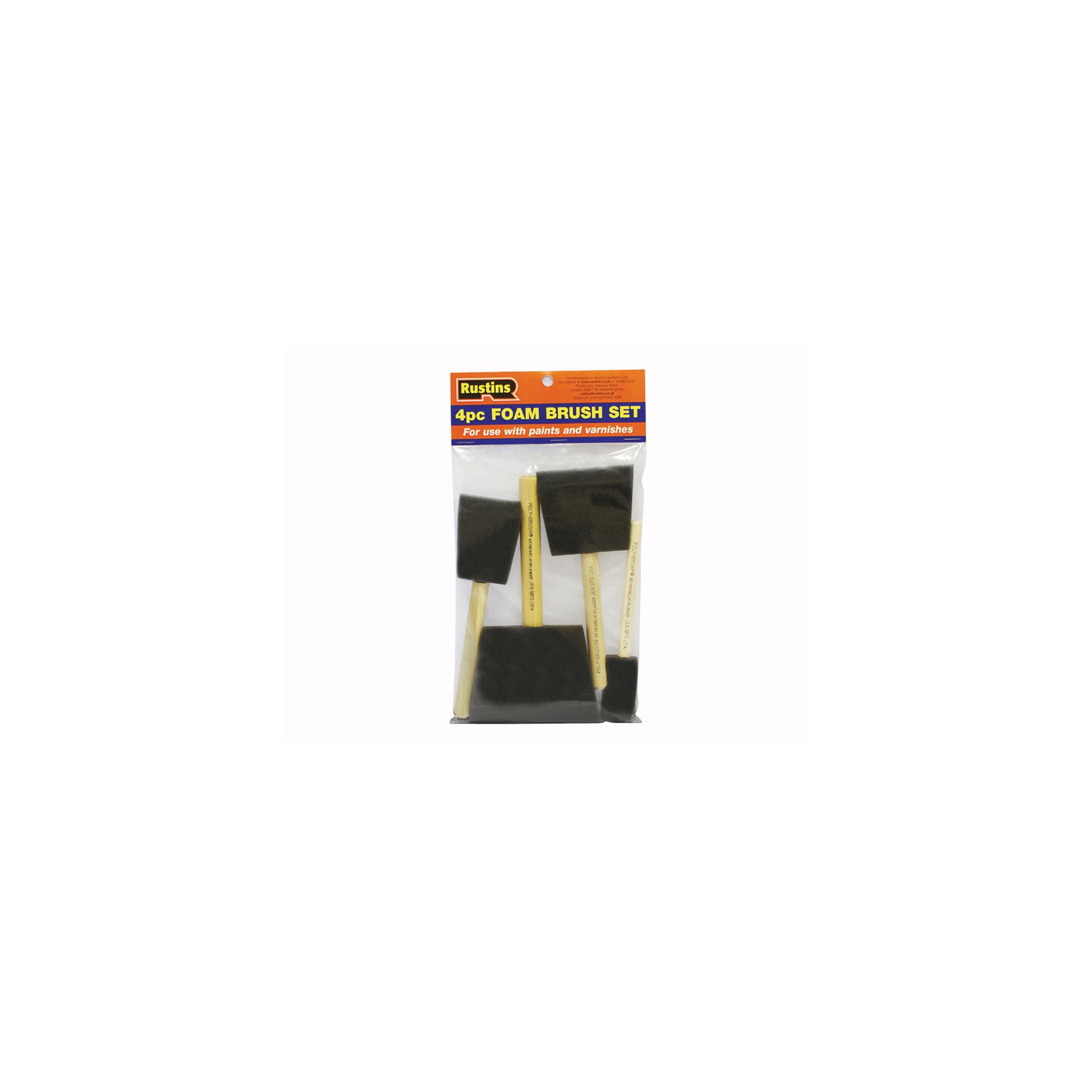 Rustins Foam Brushes X4 1 2 3 4In