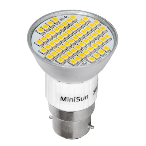 Image of Minisun Bc B22 3w 60 Smd Led Spot Light Bulb Warm White