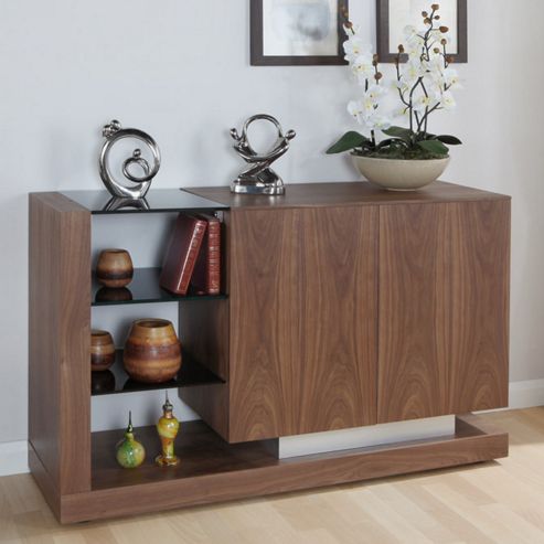 Image of Jual Cube Sideboard With Open Shelving - Walnut - Black