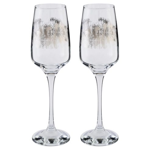 Image of Tesco Pewter Pattern Grand Hotel Square Champagne Flute