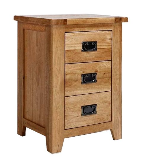 Image of Westbury Reclaimed Oak 3 Drawer Bedside