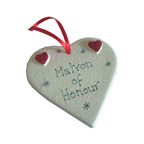 Image of Matron Of Honour Red Sparkle Heart - Large