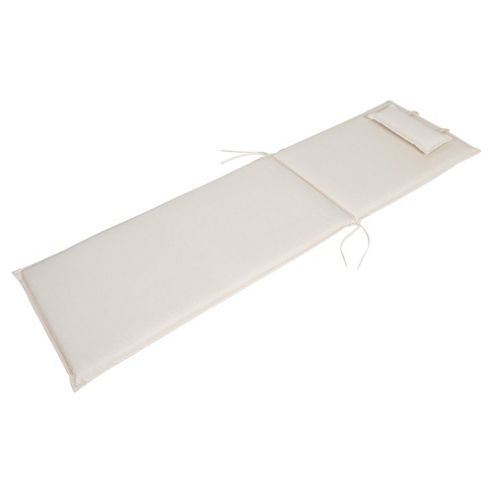 Image of Polycotton Sun Lounger Cushion With Neck Roll - Cream