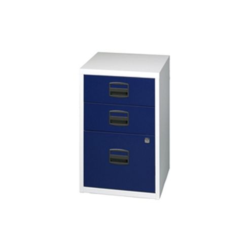 Image of Bisley A4 Homefiler 3 Drawer Lockable Grey/blue Pfa3-8748