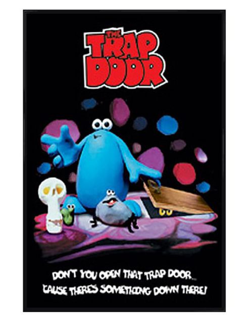 Image of Trap Door Gloss Black Framed Don't You Open That Trapdoor Poster