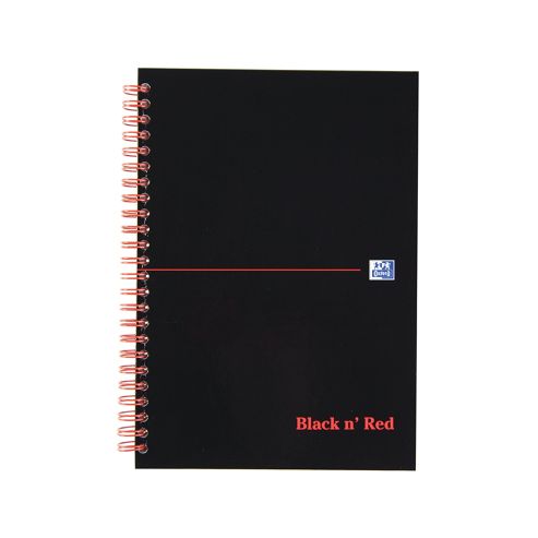 Image of Black N Red Book Wirebound 90gsm Ruled Indexed A-z 140pp A5 Ref 100080194 [pack 5]