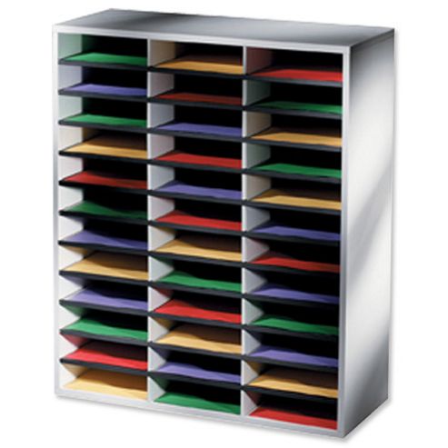 Image of Fellowes Literature Sorter Melamine-laminated Shell 36 Compartments W737xd302xh881mm Ref 25061