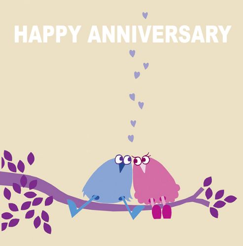 Image of Holy Mackerel Greetings Card- Happy Anniversary Love Swing