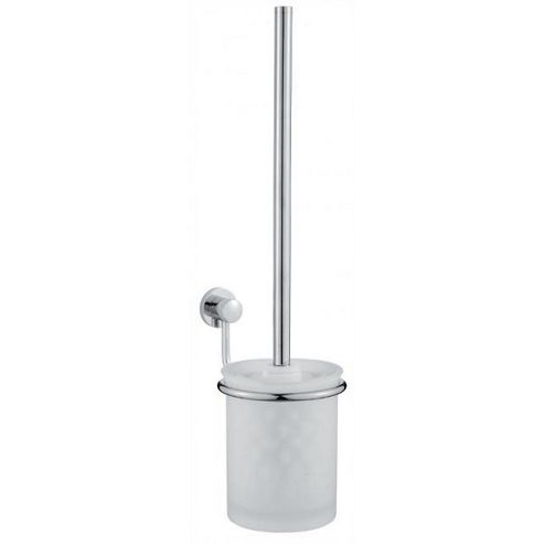 Image of Sanwood Provence Toilet Brush Set In Chrome With Glass Container
