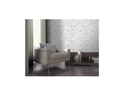 Image of Muriva Thin Slate Wallpaper - White