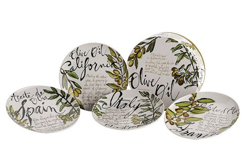 Image of Rosanna Olive Oil Design 19cm Salad Plates, Set Of 4
