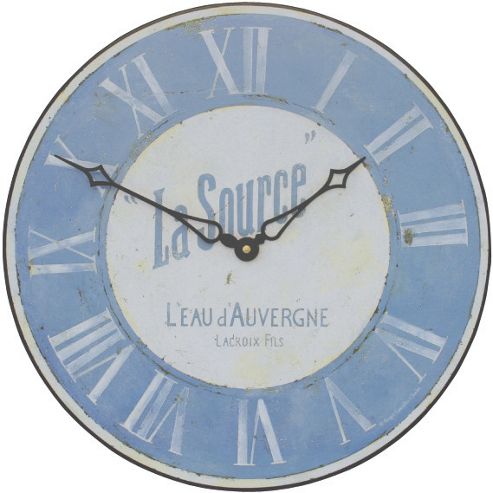 Image of Roger Lascelles Clocks La Source Wall Clock In Blue And White