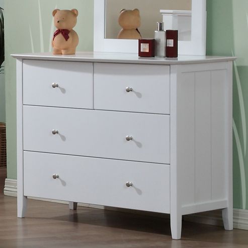 Image of Hickory 4 Drawer Chest - White