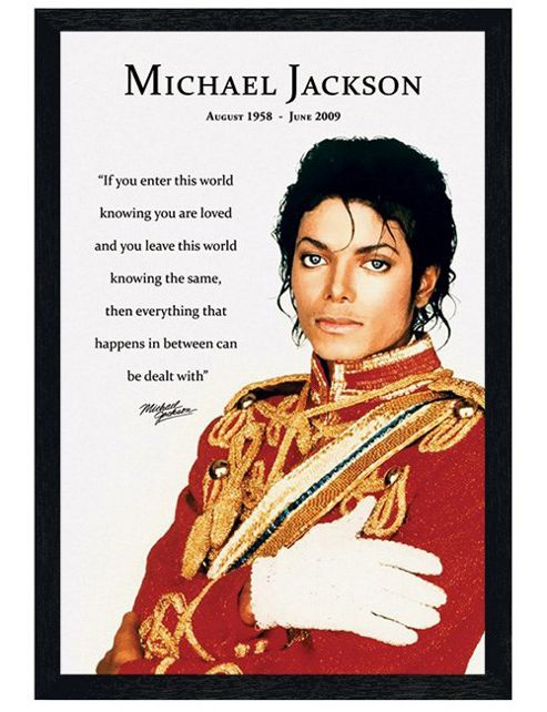 Image of Michael Jackson Black Wooden Framed Know You Are Loved Mj Poster