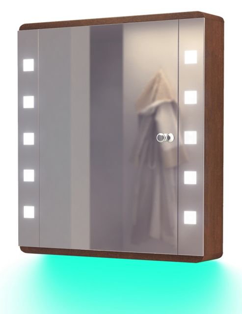 Image of Ambient Solid Oak Bathroom Cabinet With Demister, Sensor & Shaver Socket K4dt