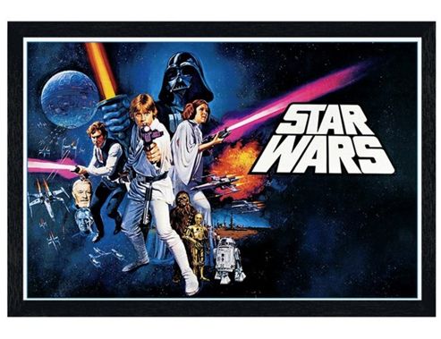 Image of Black Wooden Framed Star Wars A New Hope Poster
