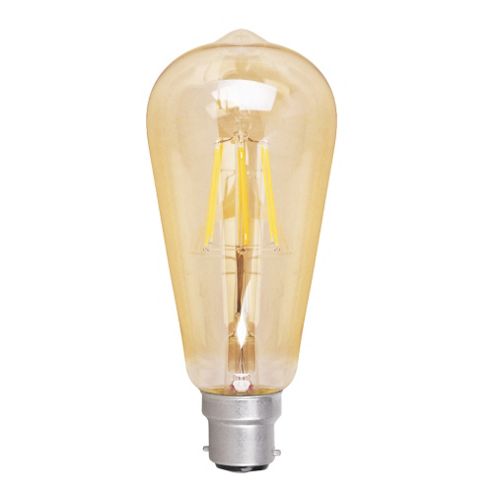 Image of Minisun Bc B22 6w Led Amber Squirrel Cage Bulb Warm White