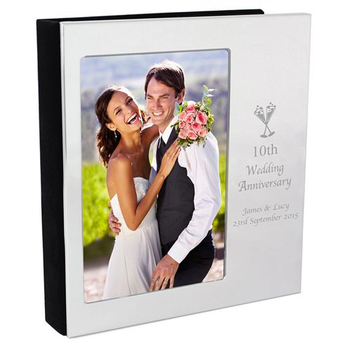 Image of Personalised Flute Wedding Anniversary Photo Album 6x4