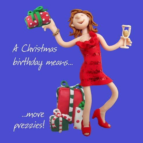 Image of Holy Mackerel A Christmas Birthday Means More Prezzies Greetings Card