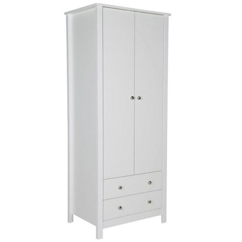 Image of Valufurniture Florence White 2 Door 2 Drawer Wardrobe