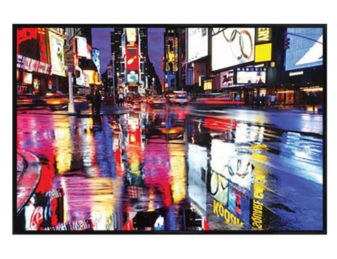 Image of Times Square Gloss Black Framed Colourful Reflection Poster