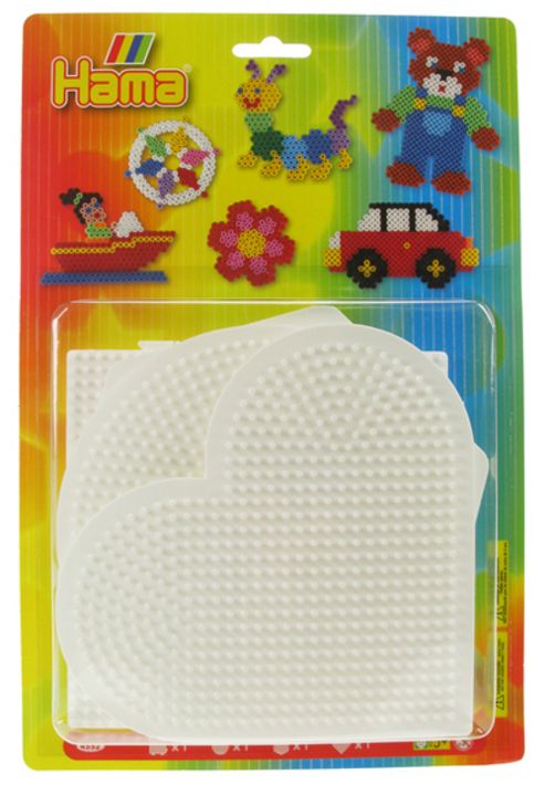 Image of Hama Pegboards - Square, Circle, Hexagon, Heart