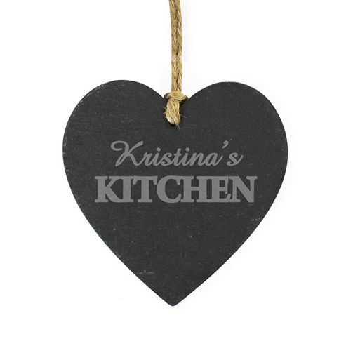 Image of Personalised Slate Kitchen Heart Ornament