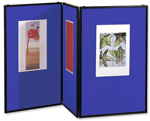 Image of Nobo Showboard Desktop Display 5kg 3 Panels Each Of W600xh900xd20mm Sides Blue And Grey Ref 1900044