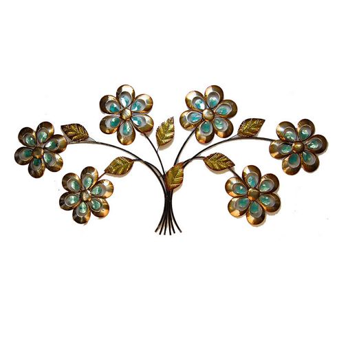 Image of Novus Imports Floral Bunch Metal Wall Art