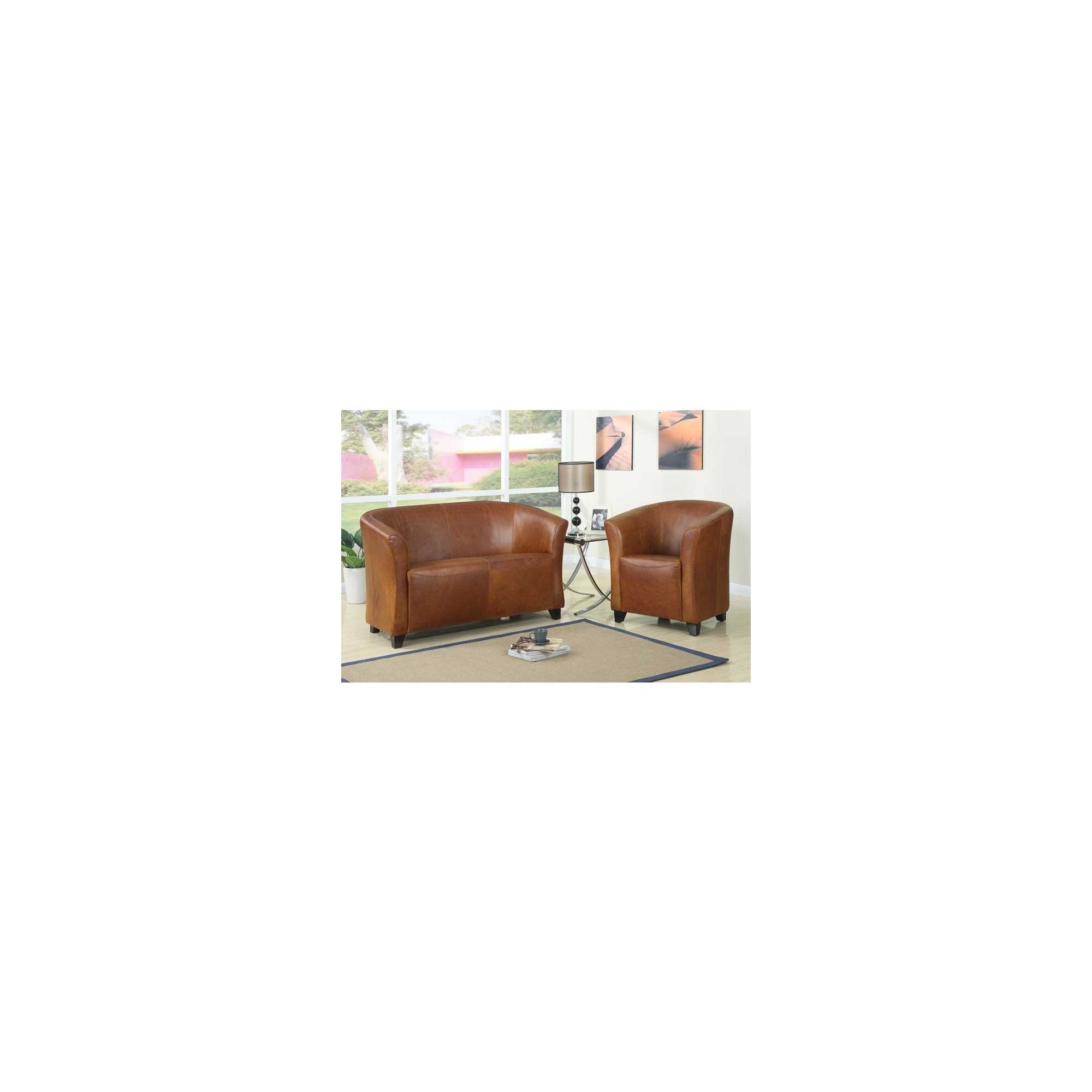 Hawkshead Club Antique Leather Two Seater Sofa at Tesco Direct