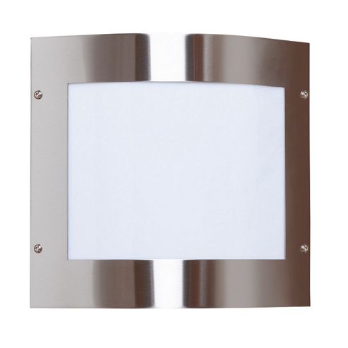 Image of Endon Lighting Rectangle Outdoor Wall Lantern In Stainless Steel