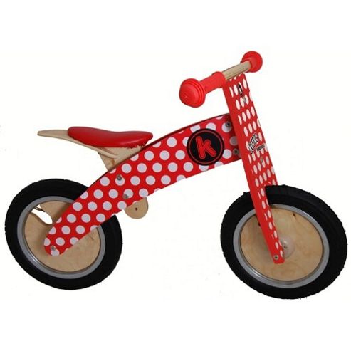 Image of Kiddimoto Kurve Balance Bike (red/white Dotty)