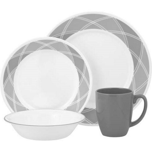 Image of Corelle Vive Savvy Shades 16 Piece Dinnerware Set In Grey