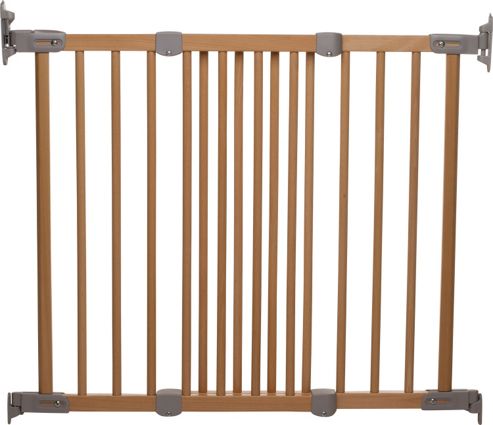 Image of Babydan Flexi Fit Wooden Safety Gate Beech & Silver 72.1cm - 110.9