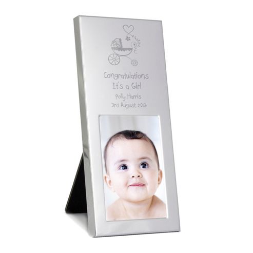 Image of Personalised Pram New Baby Photo Frame