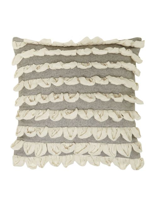 Image of Linea Glitter Ruffle Cushion In Grey