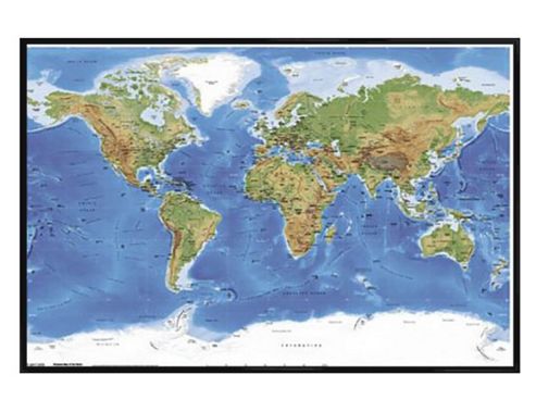 Image of Map Of The Earth Gloss Black Framed Planetary Visions Poster