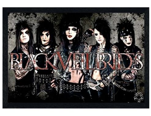 Image of Black Wooden Framed Black Veil Brides Set The World On Fire Poster