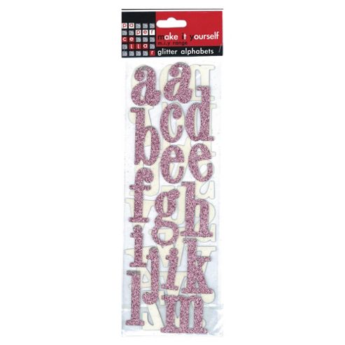 Image of Large Glitter Alphabets Pink 5 Sheets