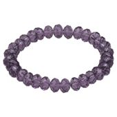 Purple Glass Bead Stretch Bracelet