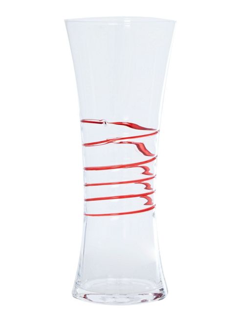 Image of Linea Red Abstract Flared Vase