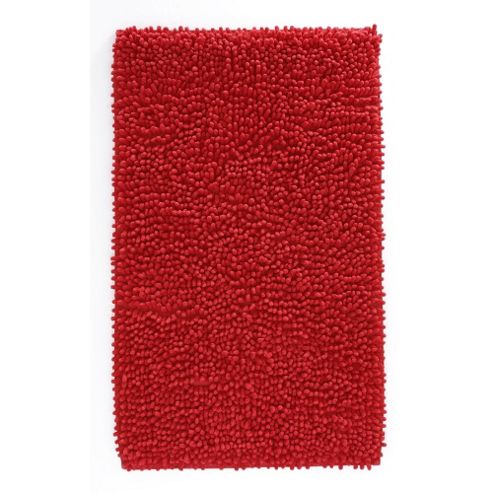 Image of Catherine Lansfield Microfibre Chenille Bath Mat - Red