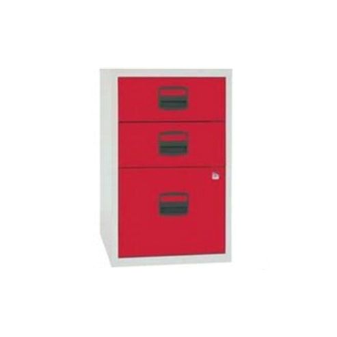 Image of Bisley A4 Homefiler 3 Drawer Lockable Grey/red Pfa3-8794