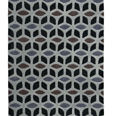 Image of Think Rugs Fusion Black/grey Tufted Rug - 120 Cm X 170 Cm (3 Ft 9 In X 5 Ft 7 In)