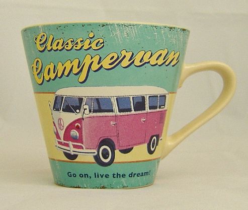 Image of Martin Wiscombe Retro Pink Camper Van Mug