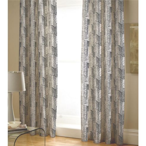 Image of Catherine Lansfield Time Square 66x72 Fully Lined Curtains 168x183cm Multi